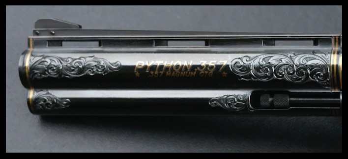 detail of the Colt Python .357 Magnum 7 1/2 Barrel